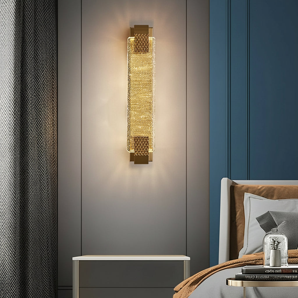 Freyza - Moderne Kristallblasen LED Wandleuchte – Luxus 3-Farben Dimmbarer Streifenlampe (Schwarz/Gold)