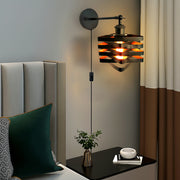 Freyza - LED Wall Sconce Light – Modern Black Swing Arm Adjustable Plug-In (30x20cm / 12x8in)