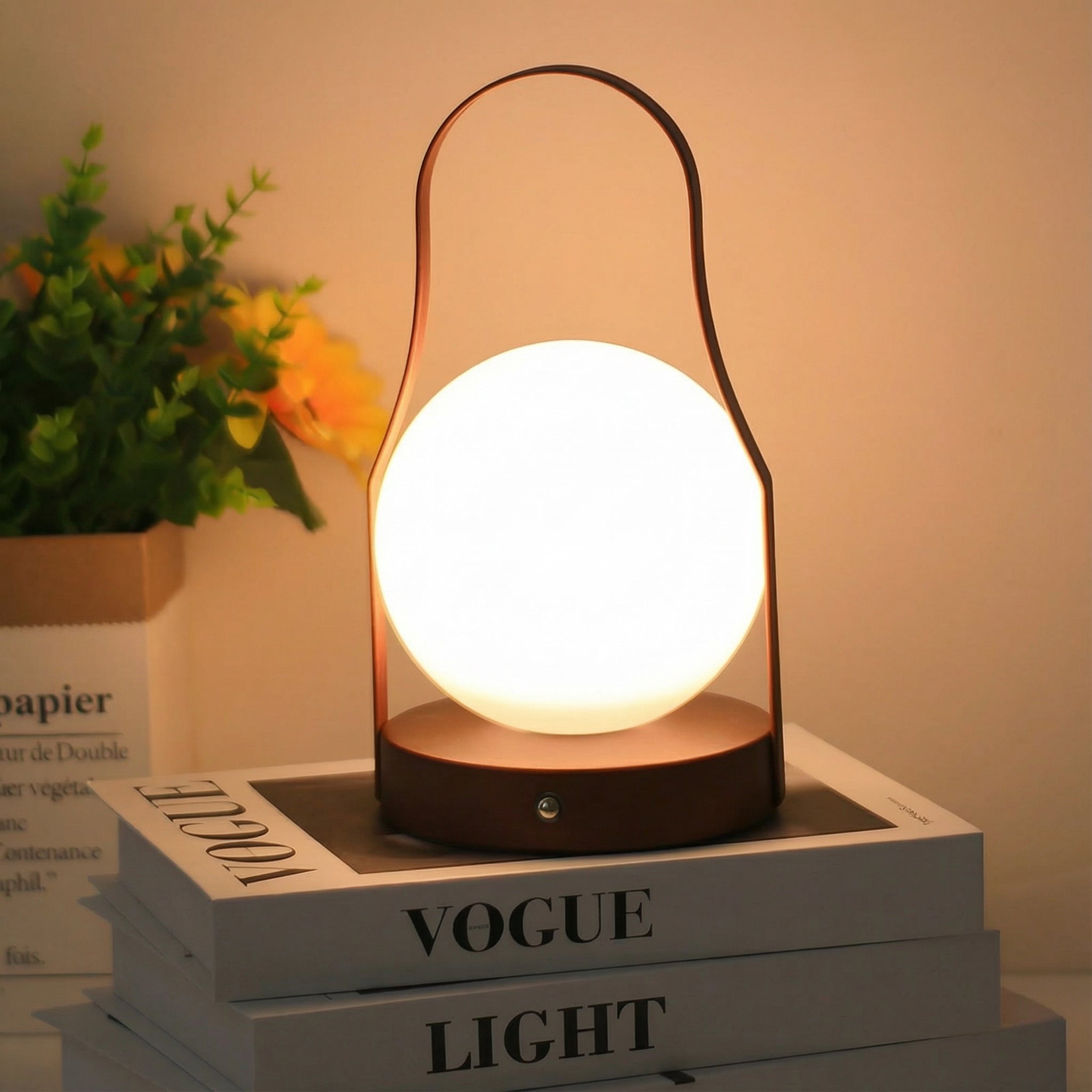 Freyza - Rechargeable LED Table Lamp Cordless Brass Touch Dimmer Lantern 23.5cm / 9.3in