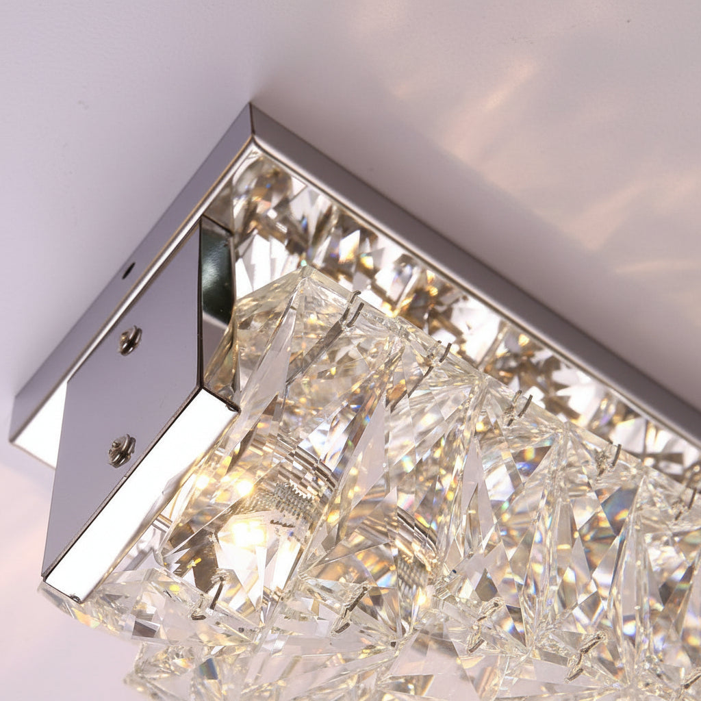 Freyza - Modern Crystal Pillar LED Wall Sconce – Luxury 3-Color Dimmable Wall Light (Gold/Silver)