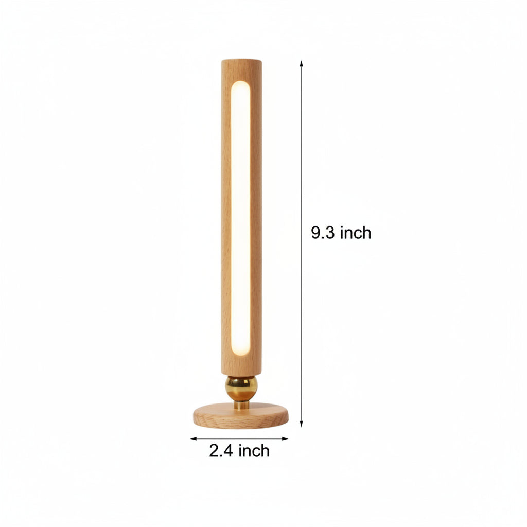 Freyza - LED Night Light Wall Sconce – 360° Rotating Wooden Magnetic USB Rechargeable (21cm / 8.3in)