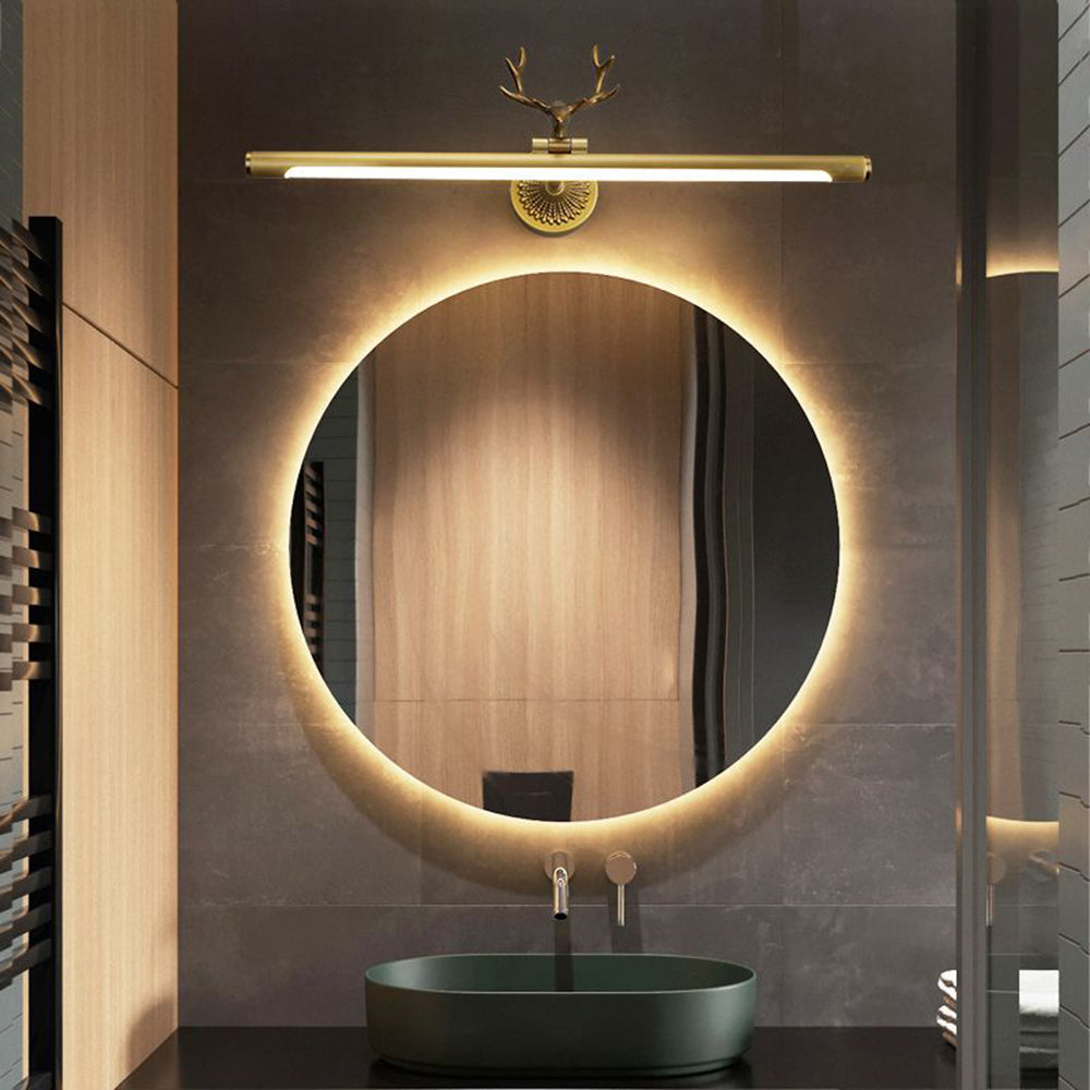 Freyza | Applique de salle de bains noire en laiton – Miroir de salle de bains moderne