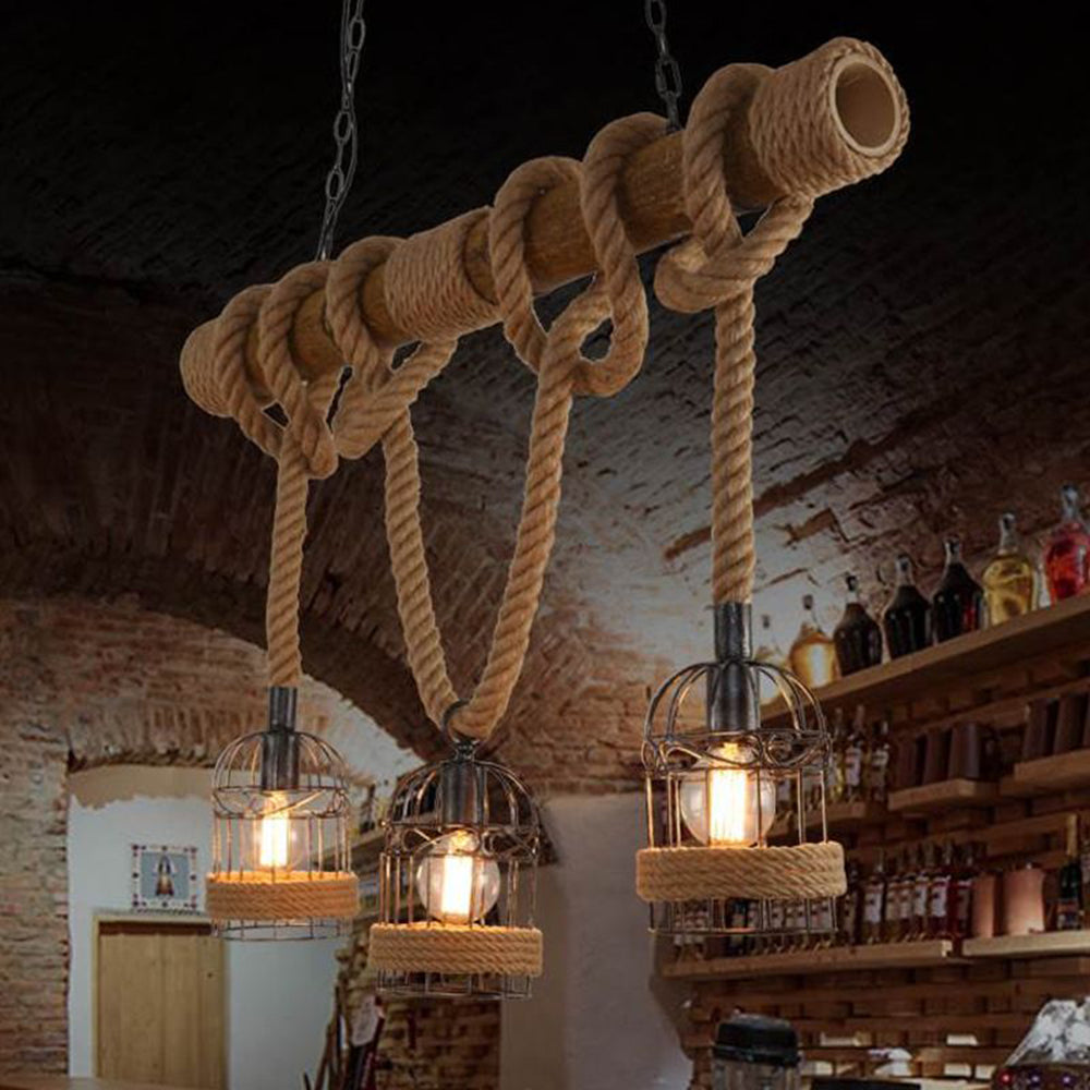 Freyza | 3-Light Wood Pendant Light – Vintage Kitchen Dining Room