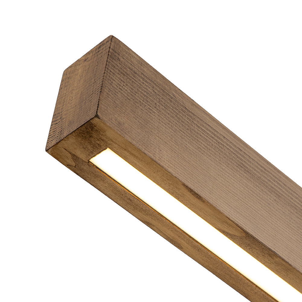Freyza | Zefyr LED Linear Wood Chandelier – Dining Room Living Room