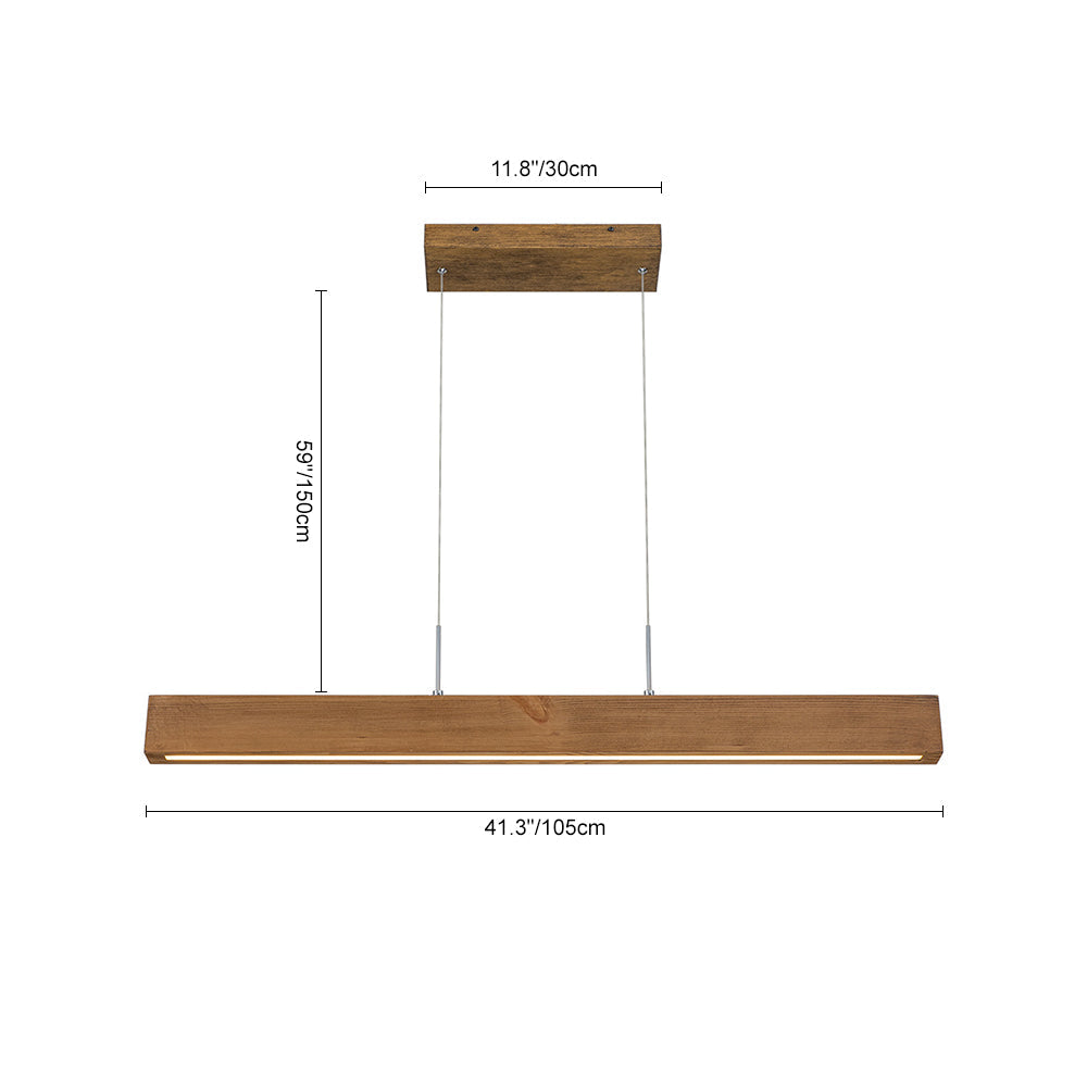 Freyza | Zefyr LED Linear Wood Chandelier – Dining Room Living Room