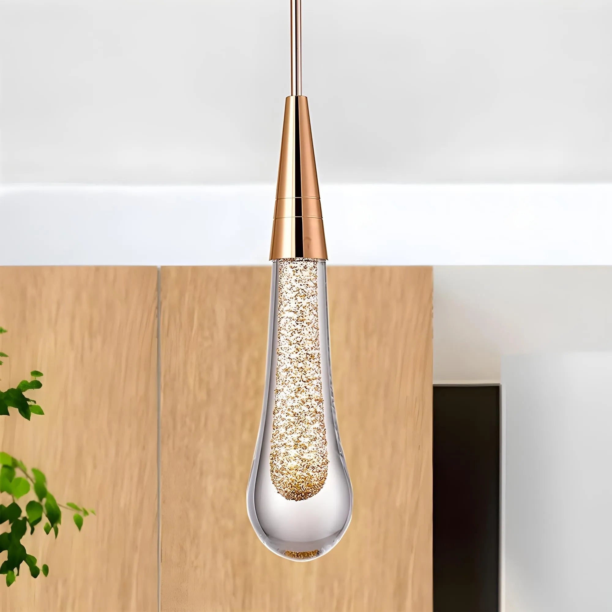 Freyza | Teardrop Gold Pendant Gold Pendant Light – Kitchen Dining Room