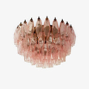 Freyza | Suspension plafond Aurora en verre rose – Chambre et salon vintage