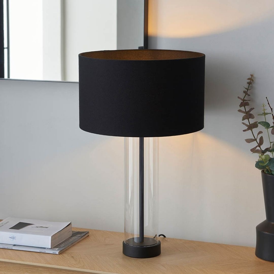 Lunaris | Modern Elegant Matte Black Glass Touch Table Lamp 1