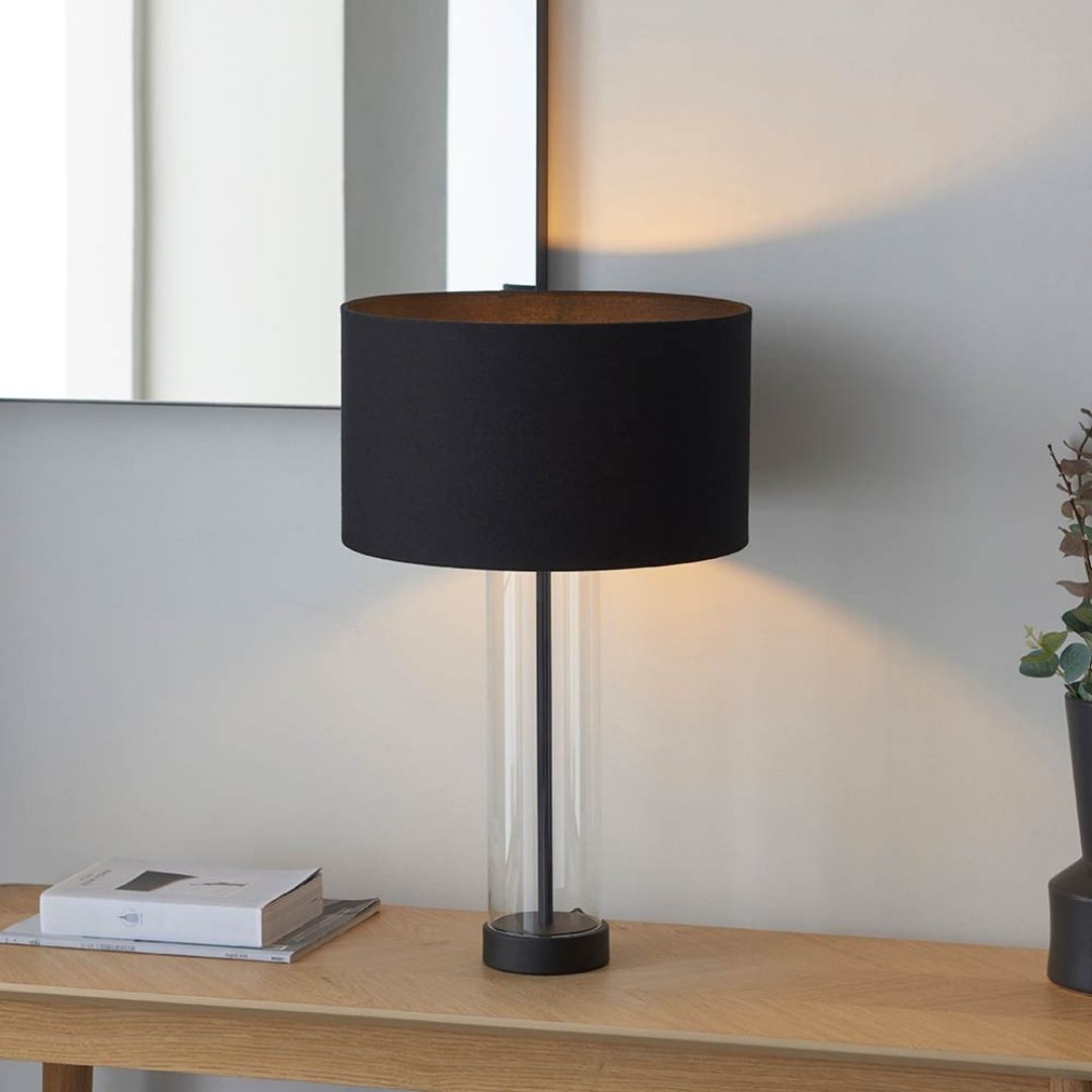 Lunaris | Modern Elegant Matte Black Glass Touch Table Lamp 2