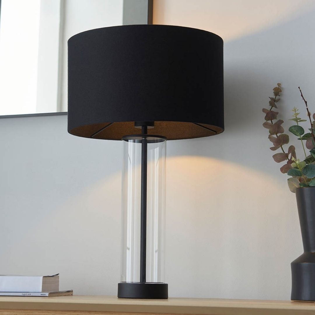Lunaris | Modern Elegant Matte Black Glass Touch Table Lamp 3