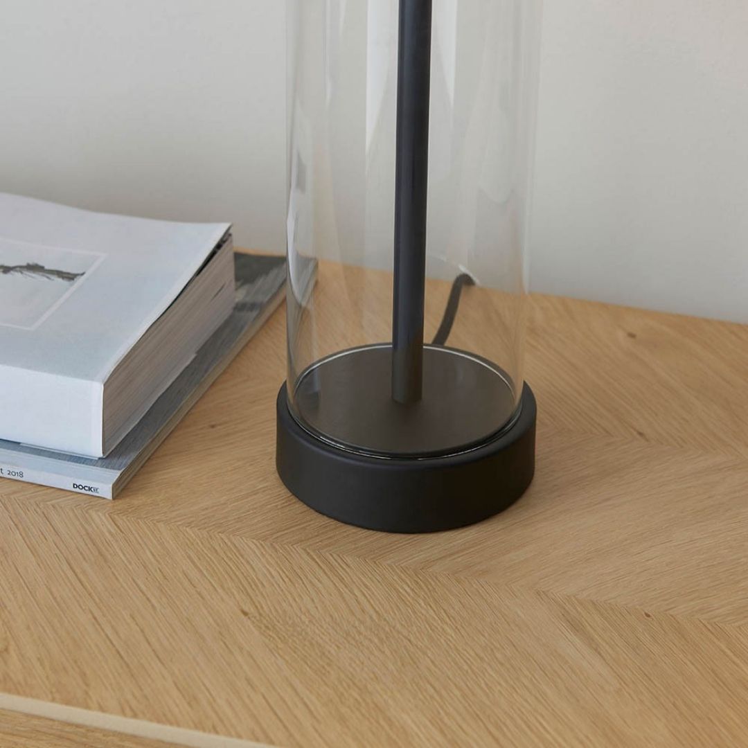 Lunaris | Modern Elegant Matte Black Glass Touch Table Lamp 6