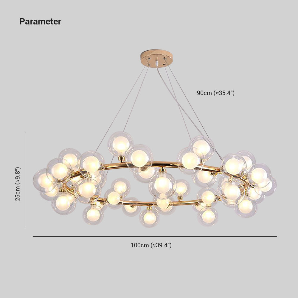 Freyza | Suspension en verre doré – Cuisine moderne, salle à manger