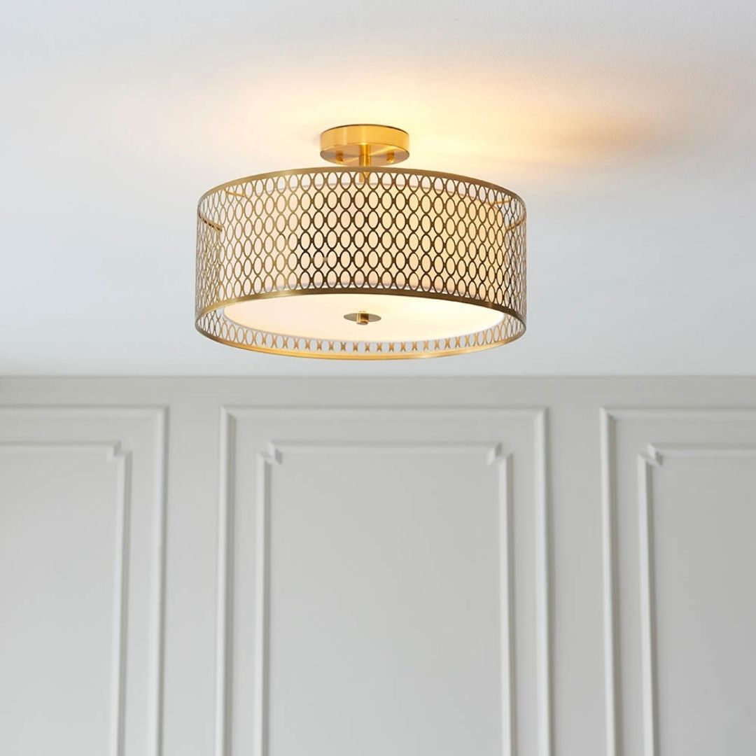 Freyza - Cordero 3 Light Gold Flush Ceiling Light