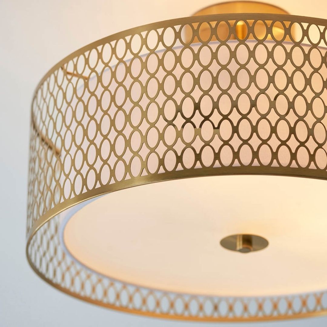 Freyza - Cordero 3 Light Gold Flush Ceiling Light
