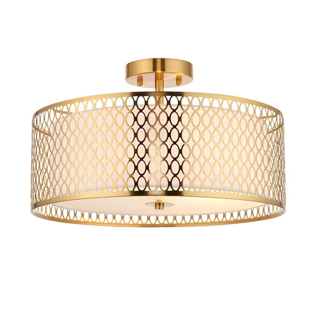 Freyza - Cordero 3 Light Gold Flush Ceiling Light