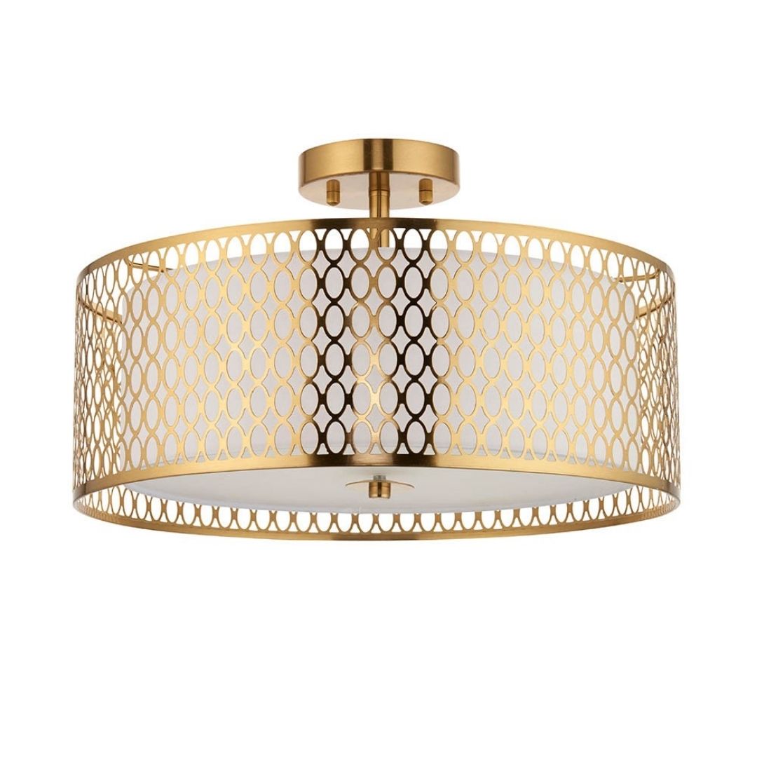 Freyza - Cordero 3 Light Gold Flush Ceiling Light