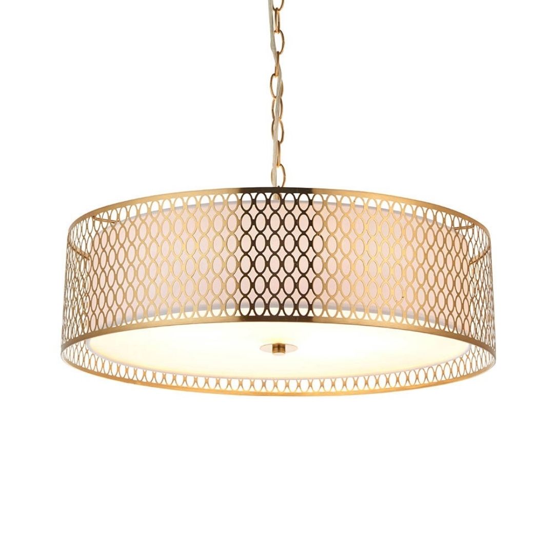Freyza – 3-Light Gold Pendant Ceiling Light with White Shades | Adjustable Hanging Indoor Fixture