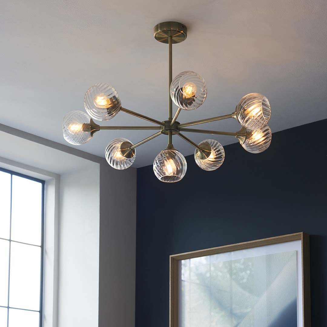 BrassElegance | Timeless Antique 8-Light Pendant Ceiling Fixture 1