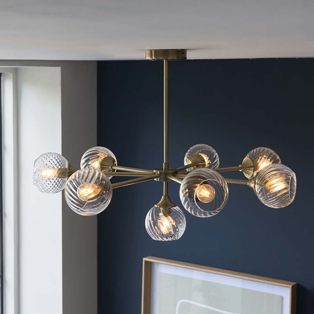 BrassElegance | Timeless Antique 8-Light Pendant Ceiling Fixture 2