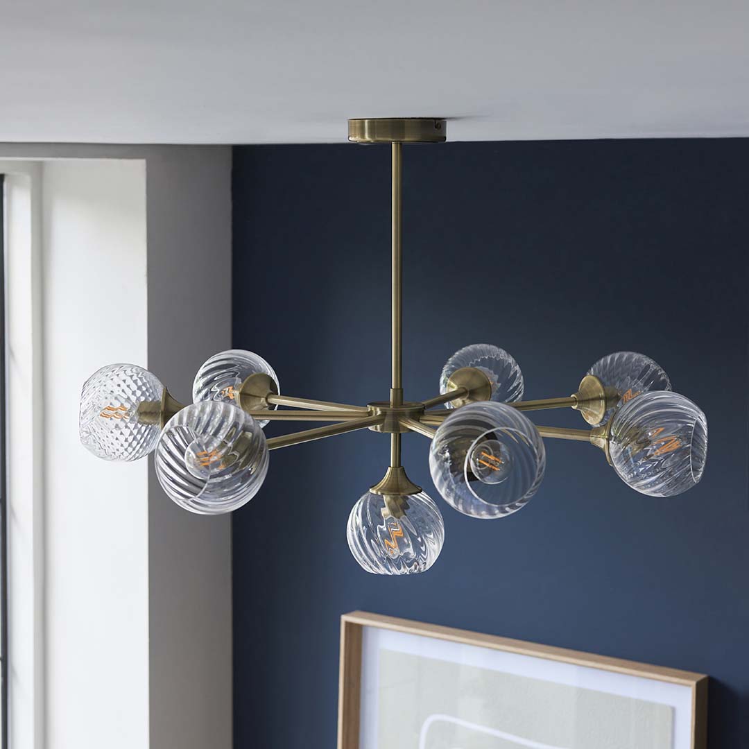 BrassElegance | Timeless Antique 8-Light Pendant Ceiling Fixture 3
