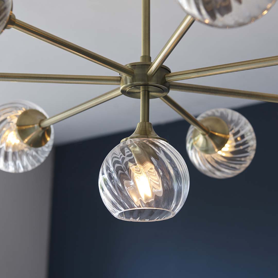 BrassElegance | Timeless Antique 8-Light Pendant Ceiling Fixture 5