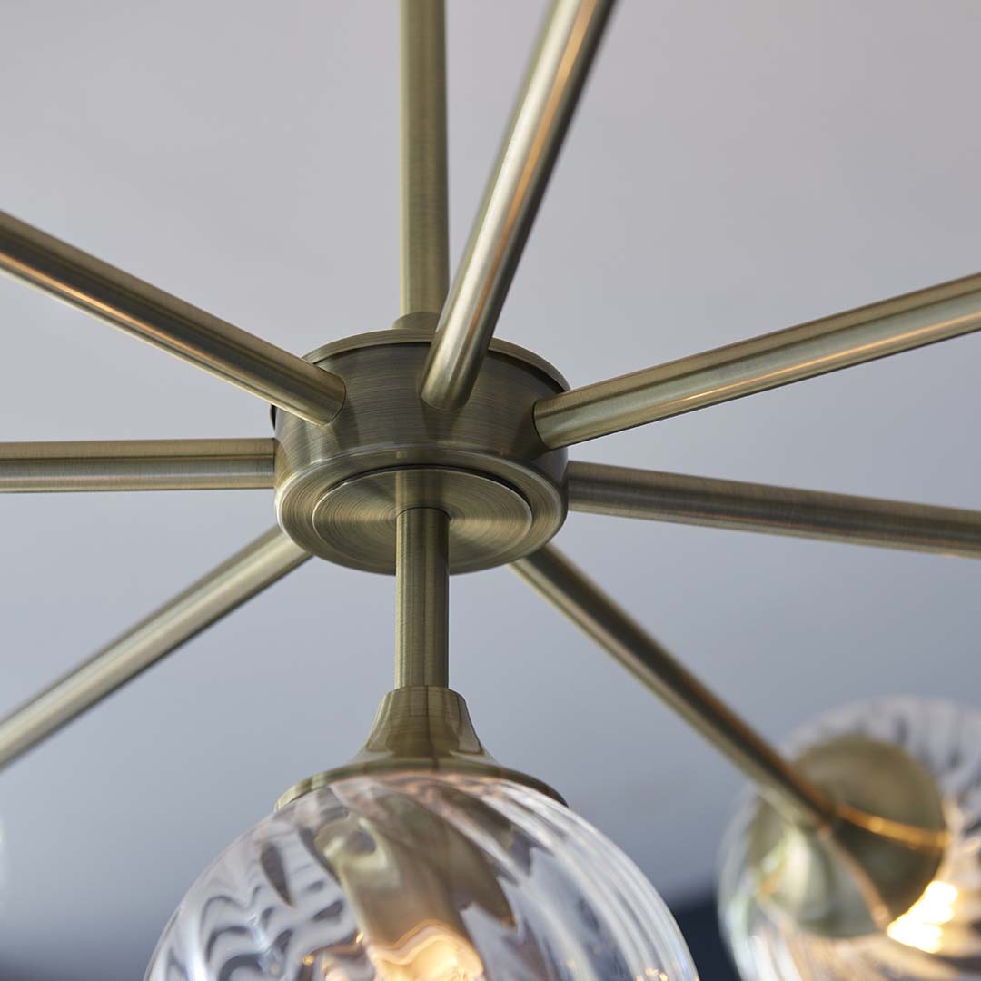 BrassElegance | Timeless Antique 8-Light Pendant Ceiling Fixture 6