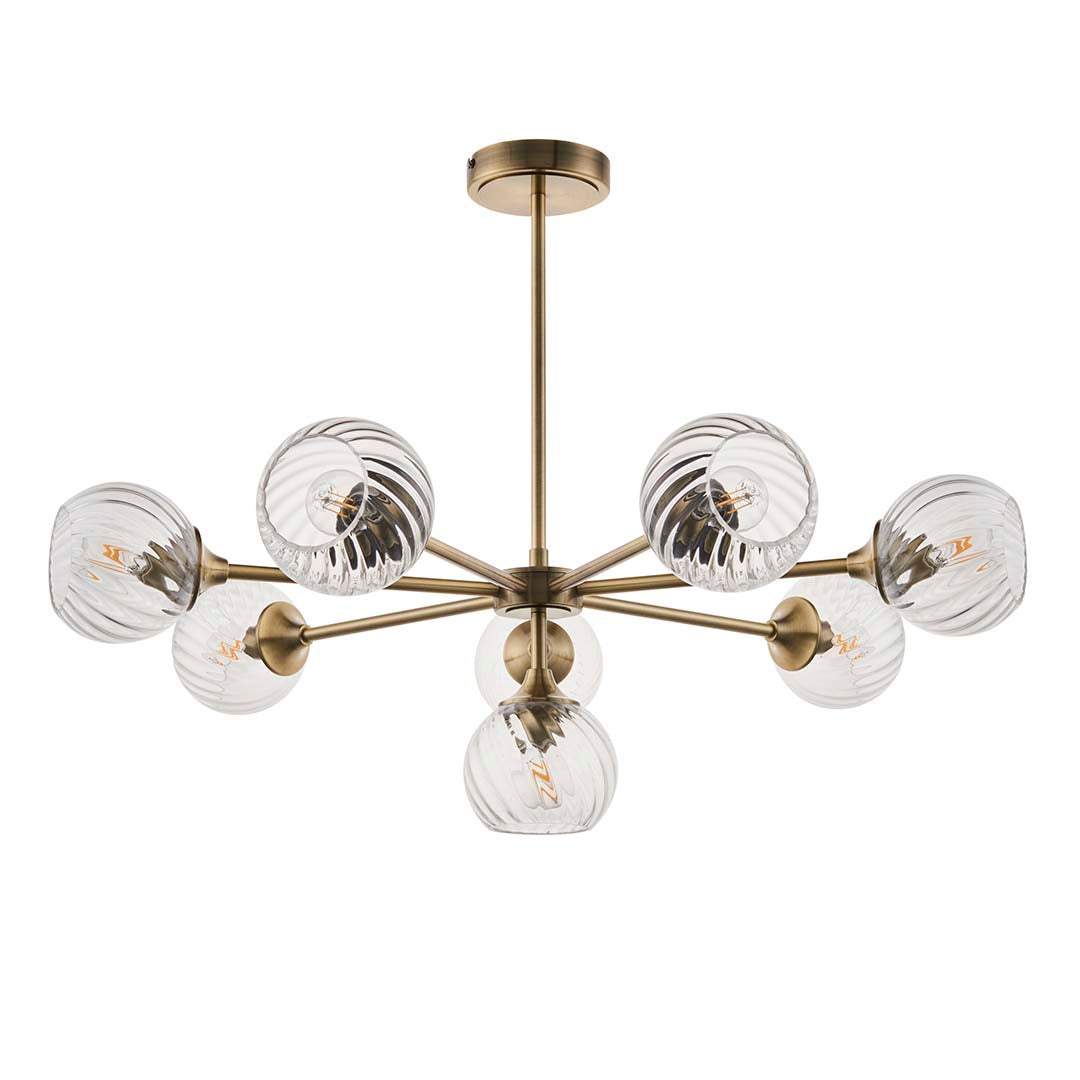 BrassElegance | Timeless Antique 8-Light Pendant Ceiling Fixture 7