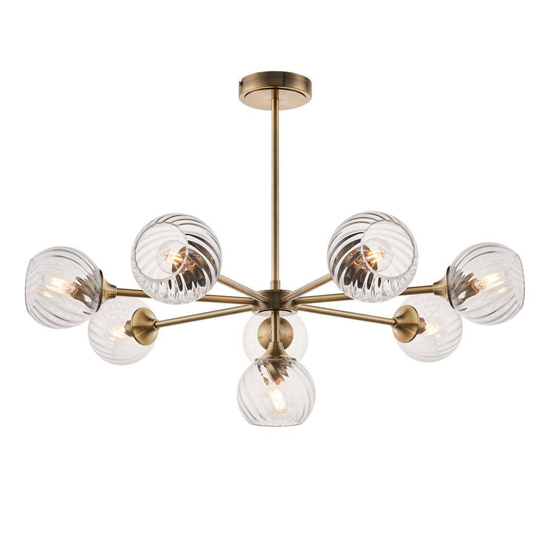 BrassElegance | Timeless Antique 8-Light Pendant Ceiling Fixture 8