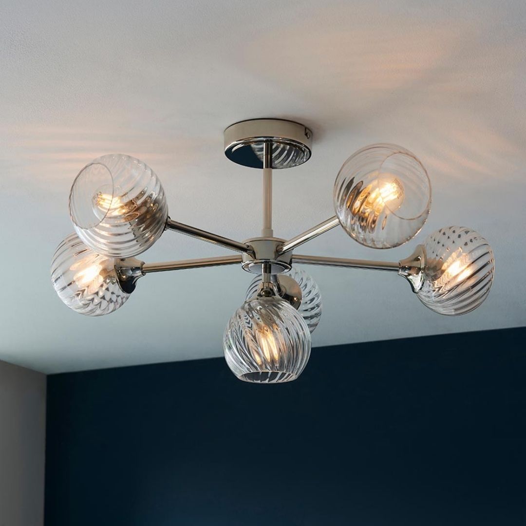 Lunaria | Elegant Vintage Inspired 6-Light Semi Flush Ceiling Fixture 1