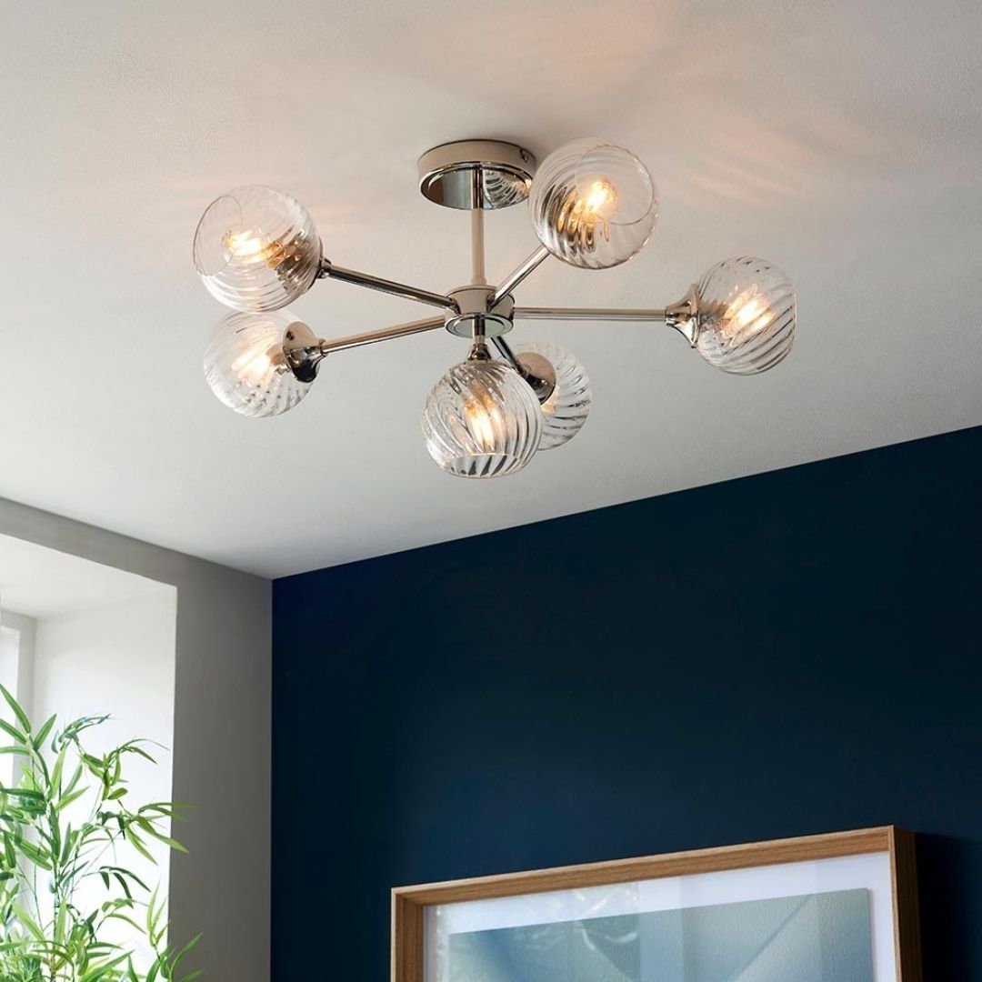 Lunaria | Elegant Vintage Inspired 6-Light Semi Flush Ceiling Fixture 2