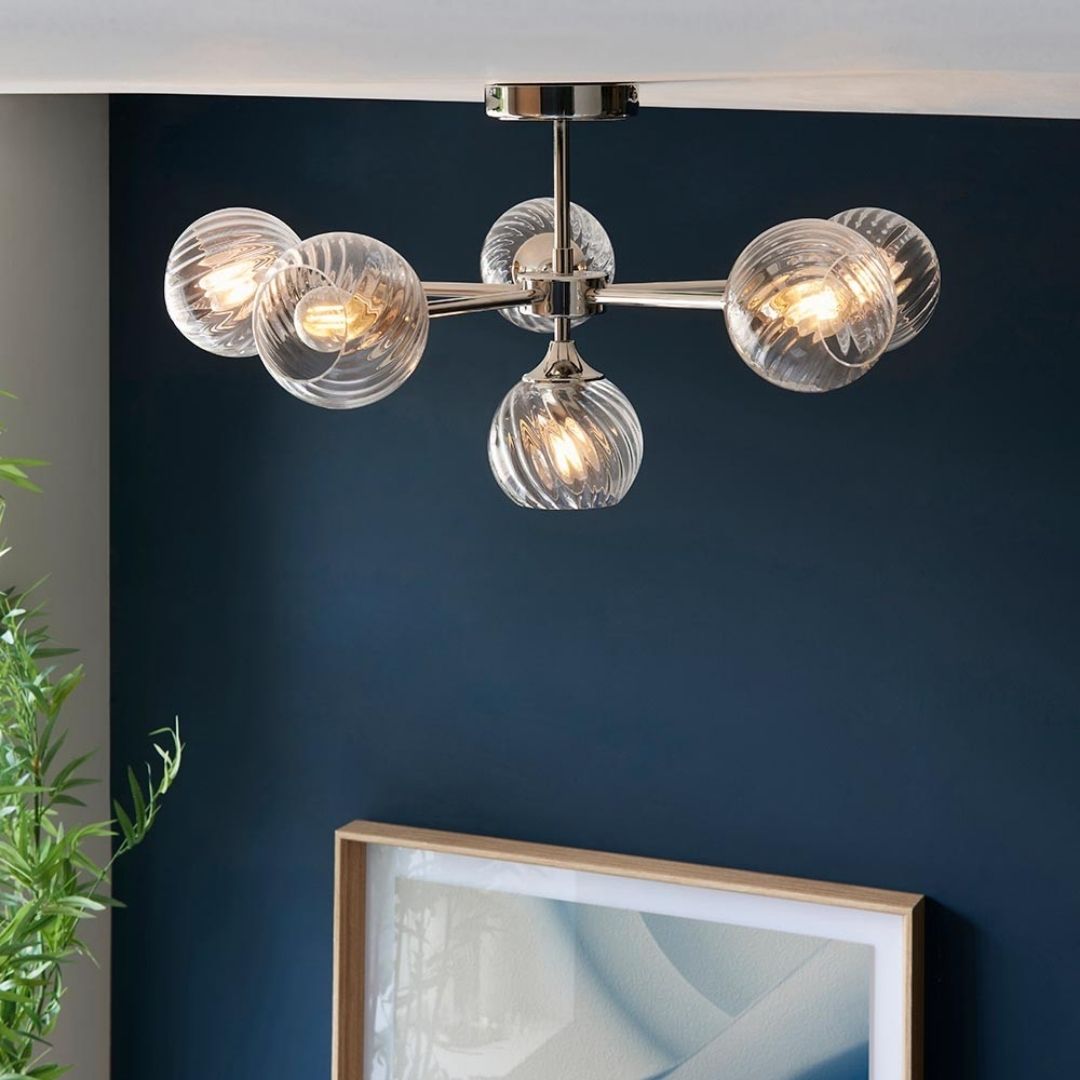 Lunaria | Elegant Vintage Inspired 6-Light Semi Flush Ceiling Fixture 3