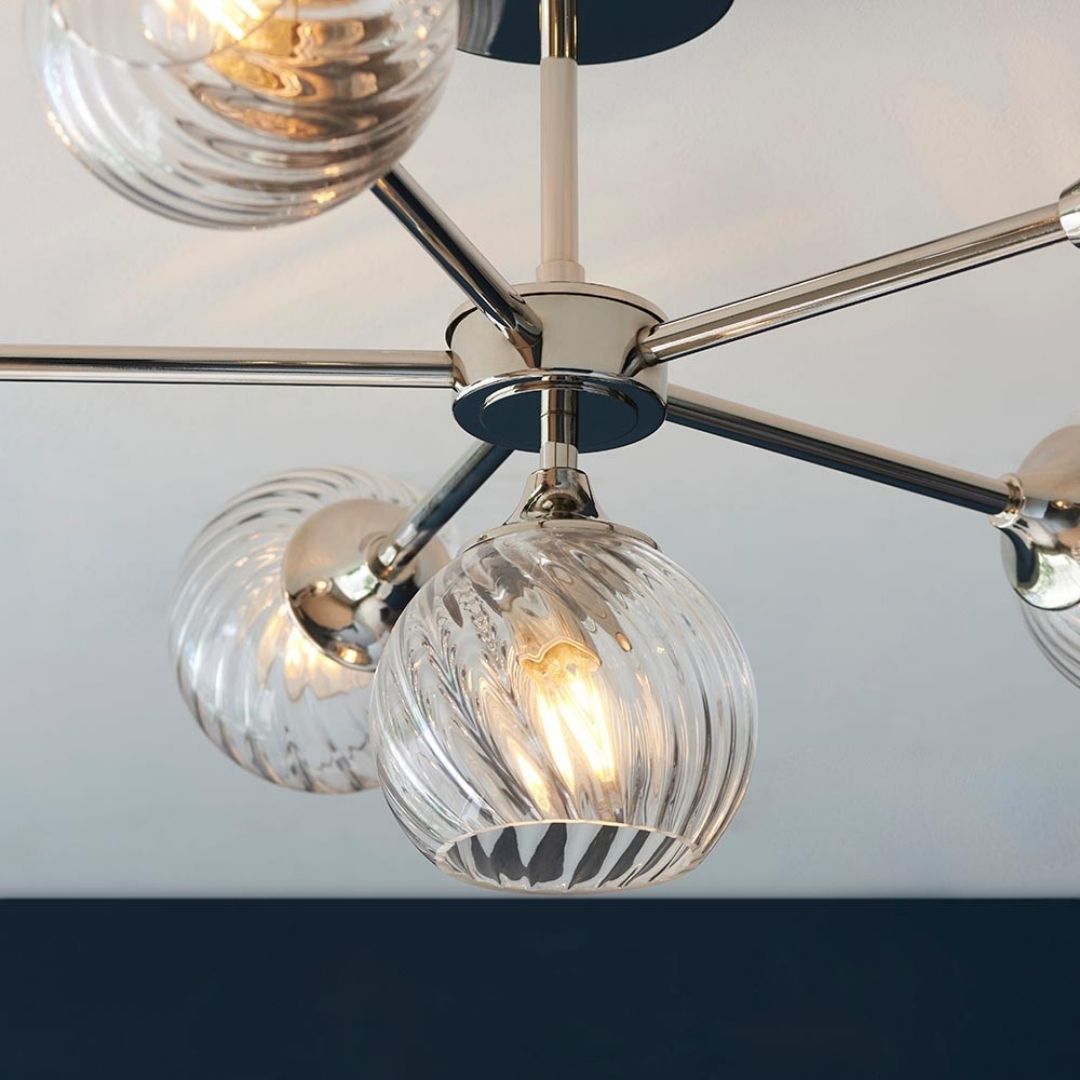 Lunaria | Elegant Vintage Inspired 6-Light Semi Flush Ceiling Fixture 4