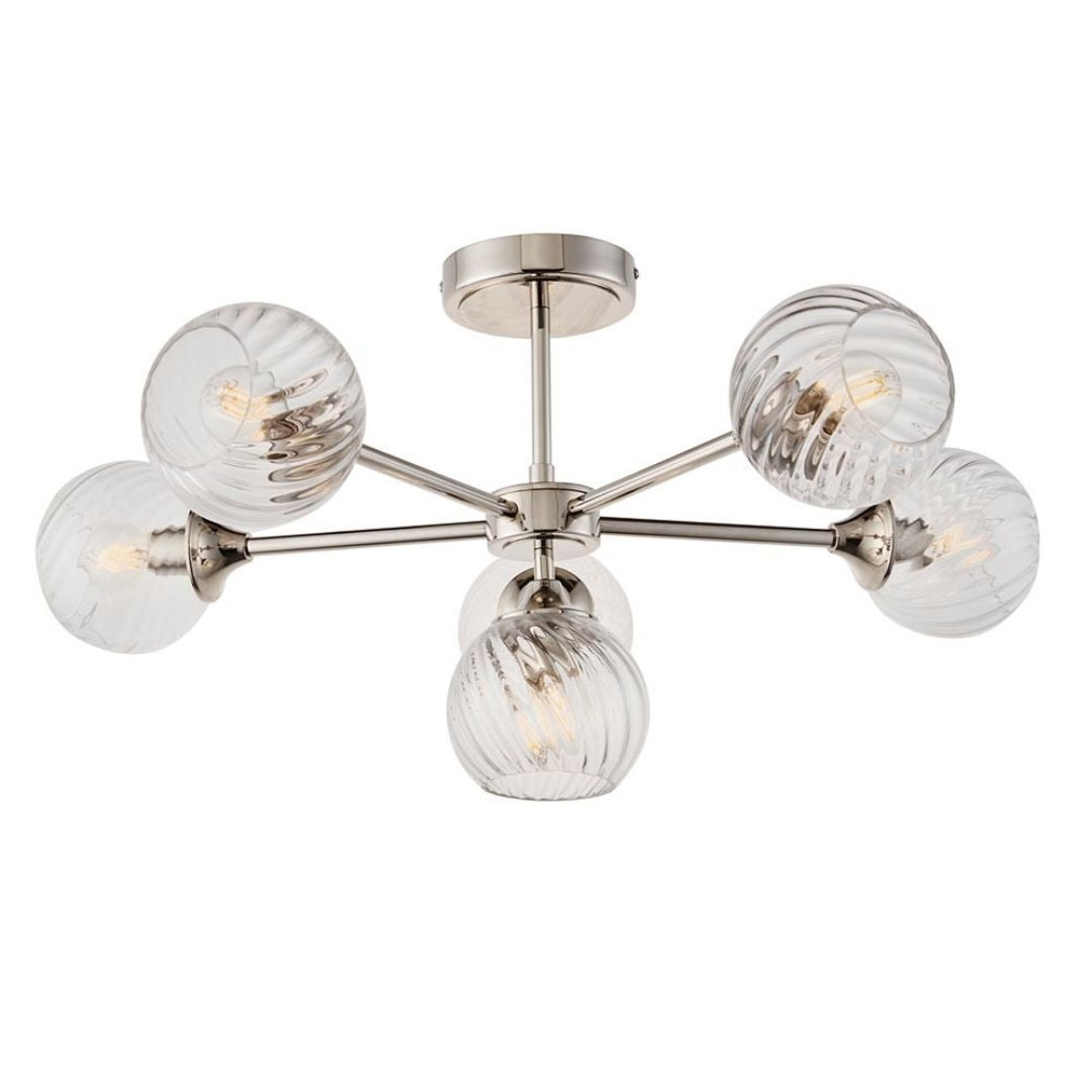 Lunaria | Elegant Vintage Inspired 6-Light Semi Flush Ceiling Fixture 7