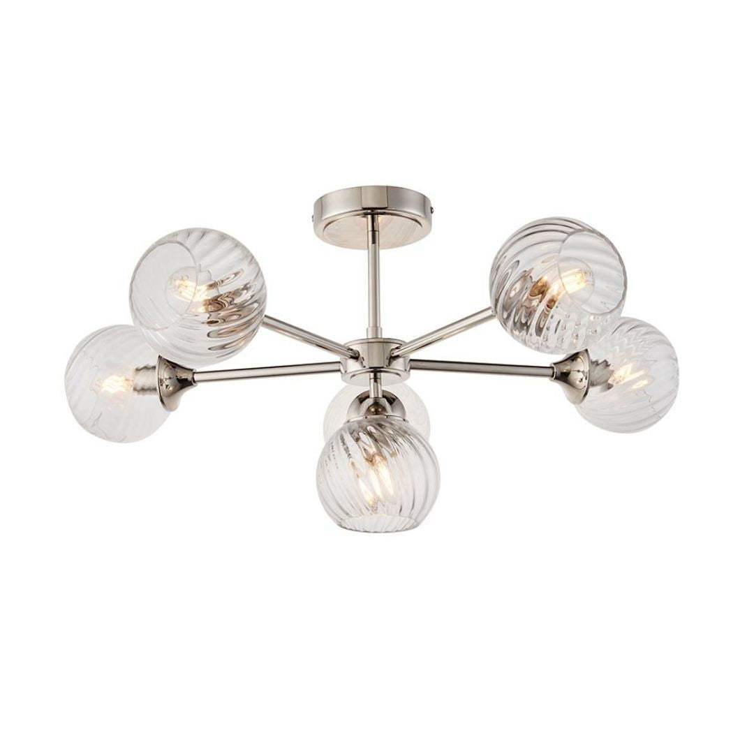 Lunaria | Elegant Vintage Inspired 6-Light Semi Flush Ceiling Fixture 8