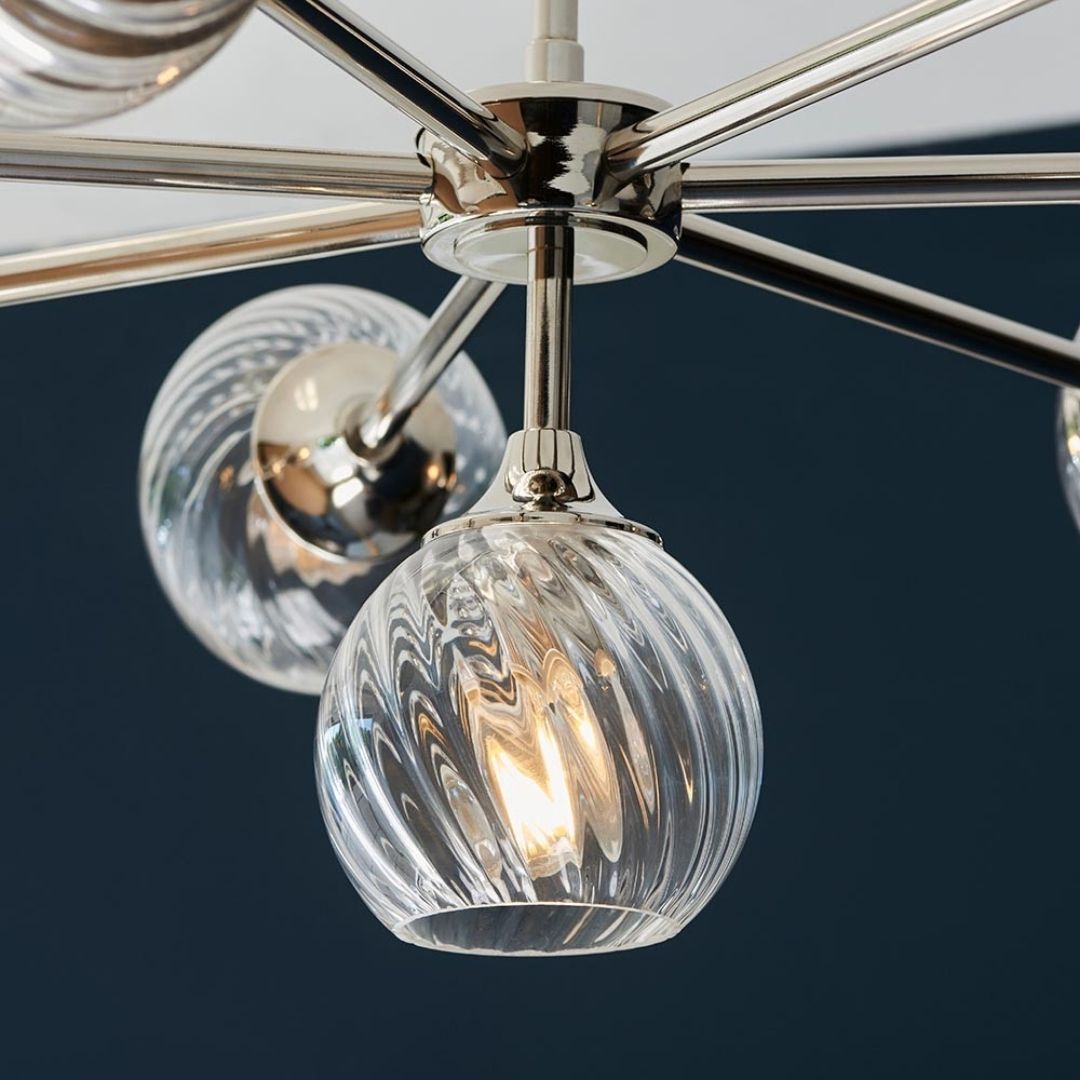 Lunara | Elegant Twisted Glass 8-Light Pendant Ceiling Fixture 3