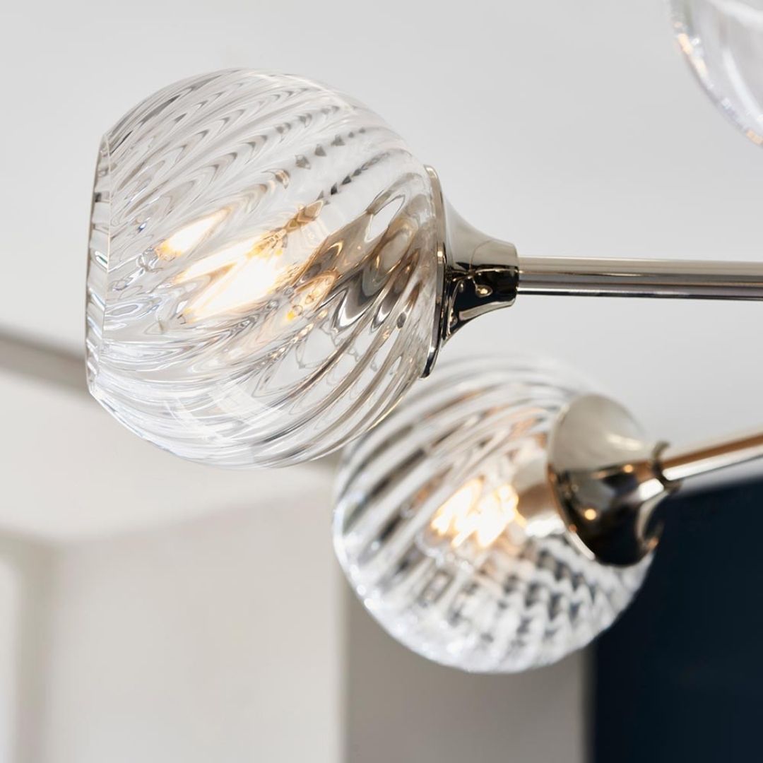 Lunara | Elegant Twisted Glass 8-Light Pendant Ceiling Fixture 4