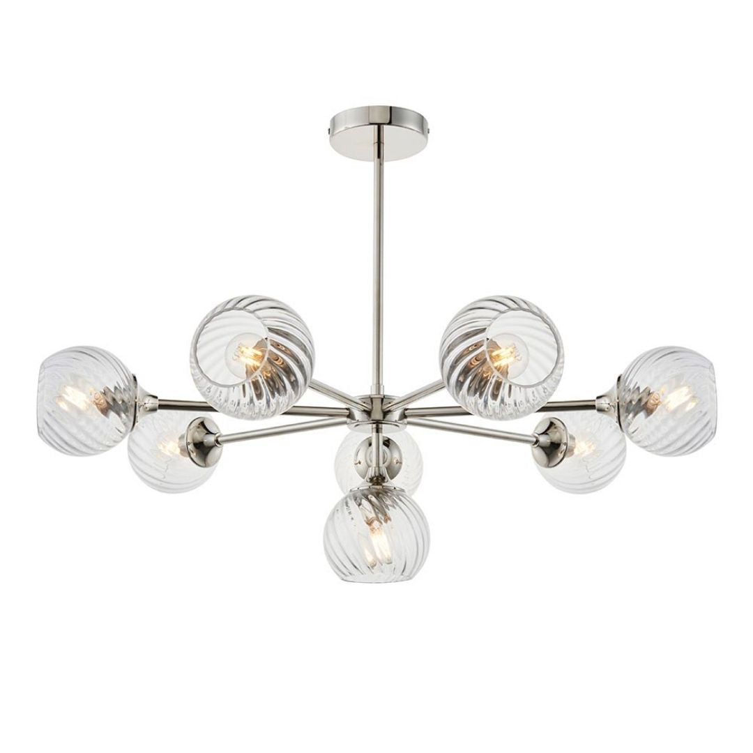 Lunara | Elegant Twisted Glass 8-Light Pendant Ceiling Fixture 6