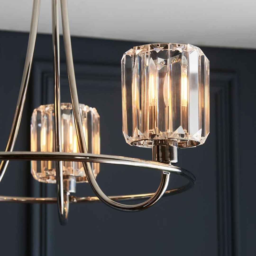 Freyza - Berenice 3 Light Semi Flush Silver Ceiling Light