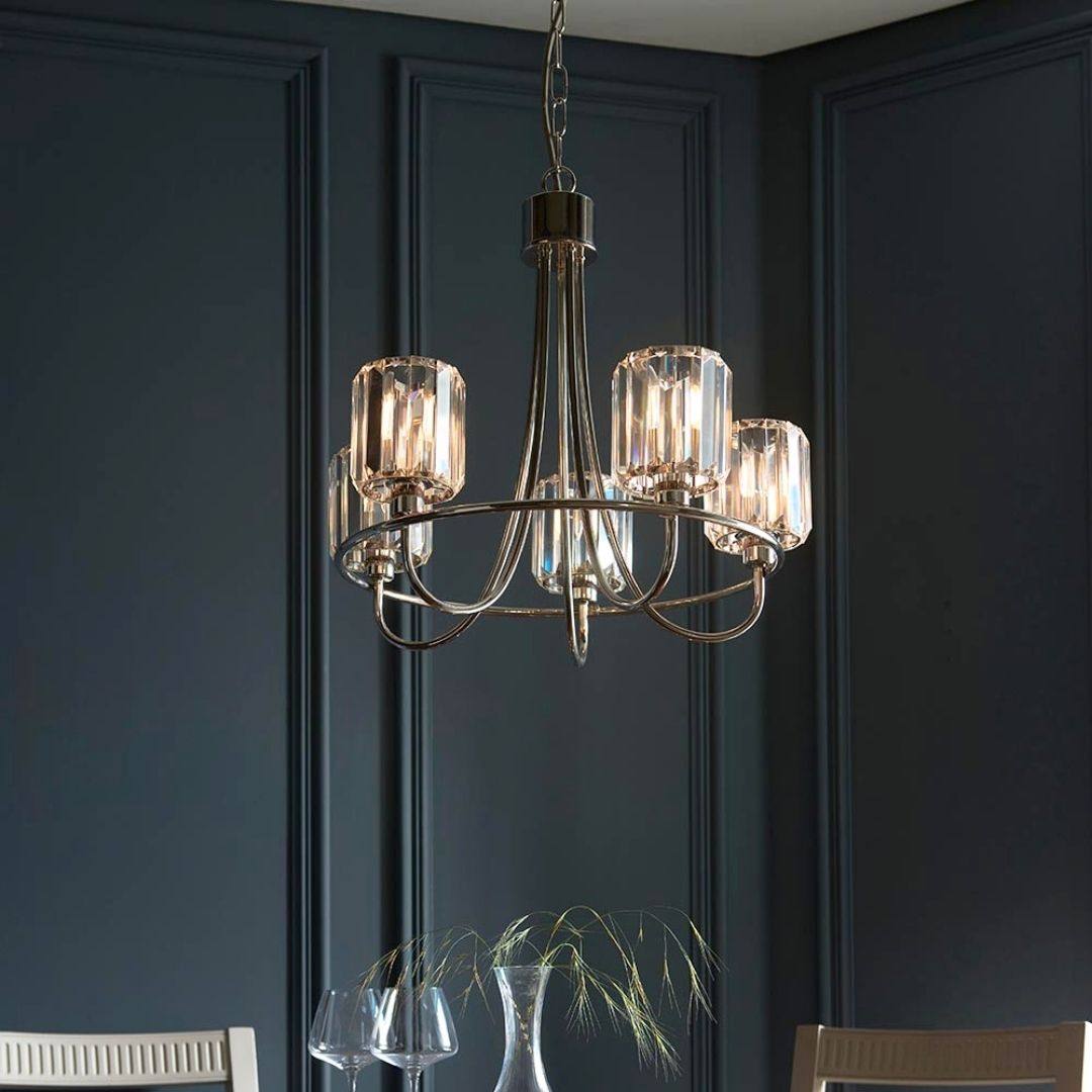 Freyza - Berenice 5 Light Silver Pendant Ceiling Light