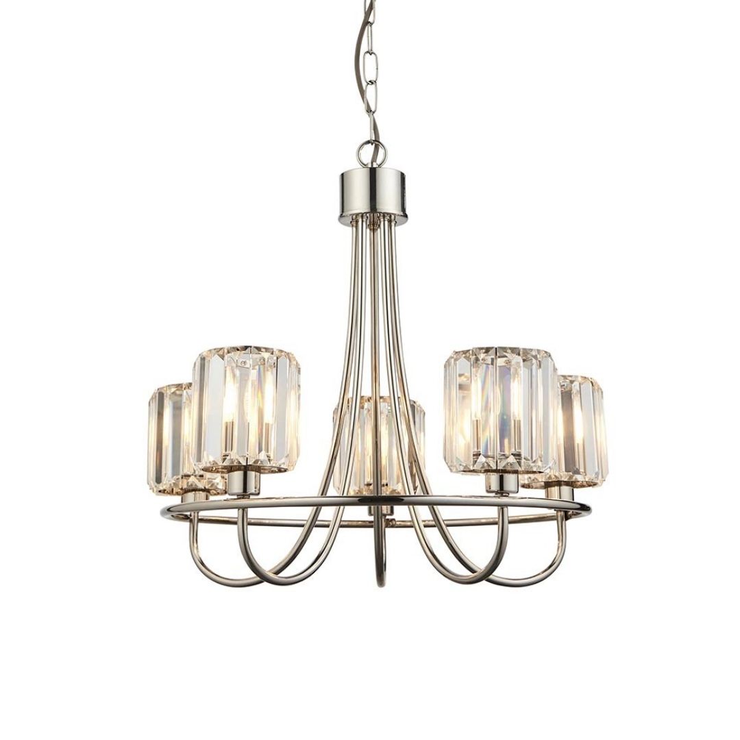 Freyza - Berenice 5 Light Silver Pendant Ceiling Light