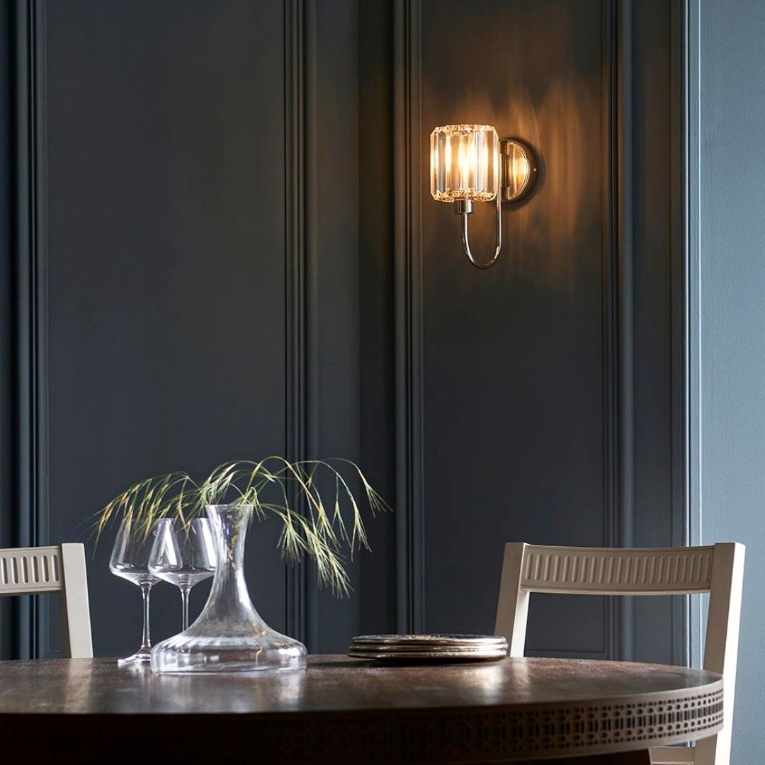 Freyza - Berenice Silver & Crystal Wall Light