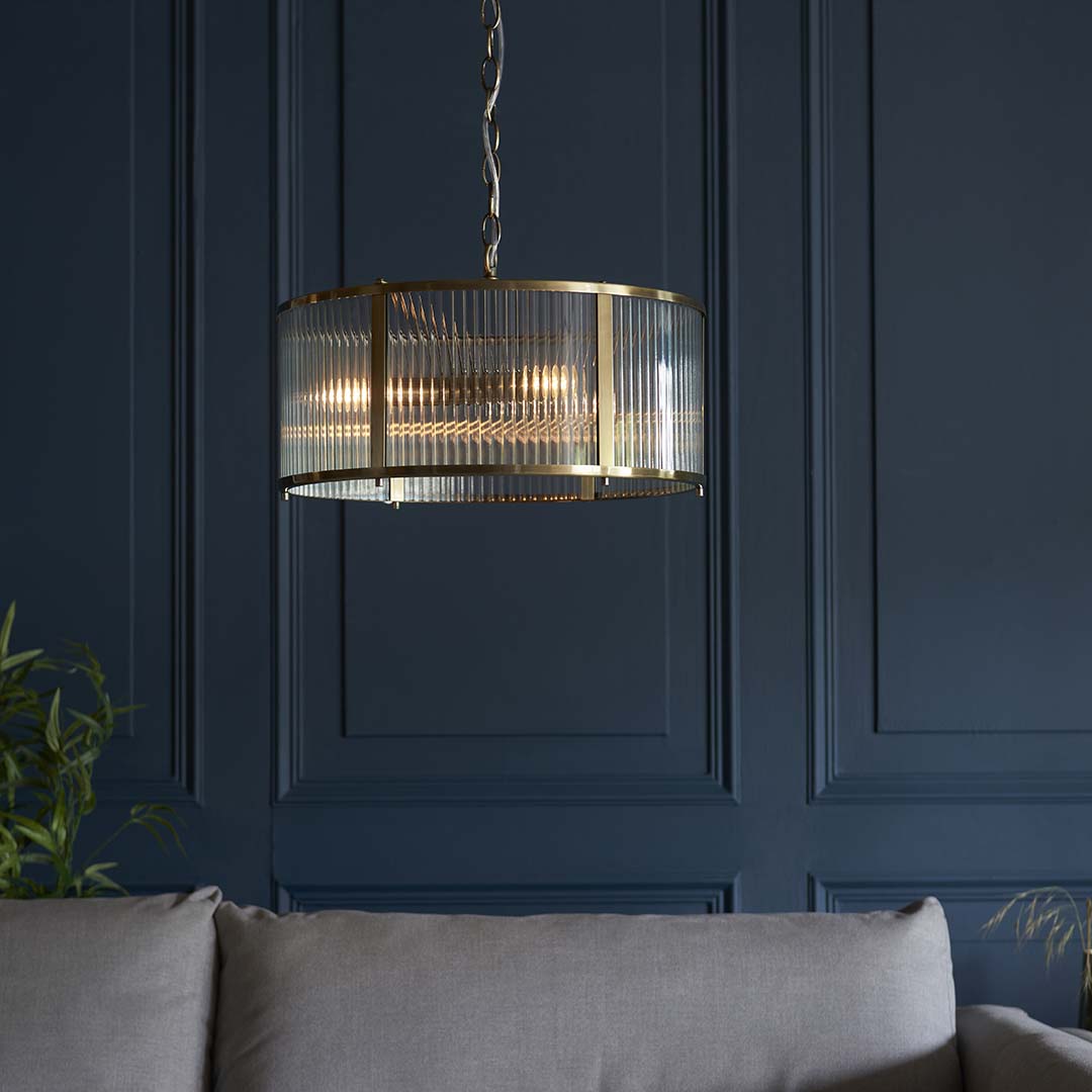 Freyza - Ridgeton 3-Light Antique Brass Ceiling Light