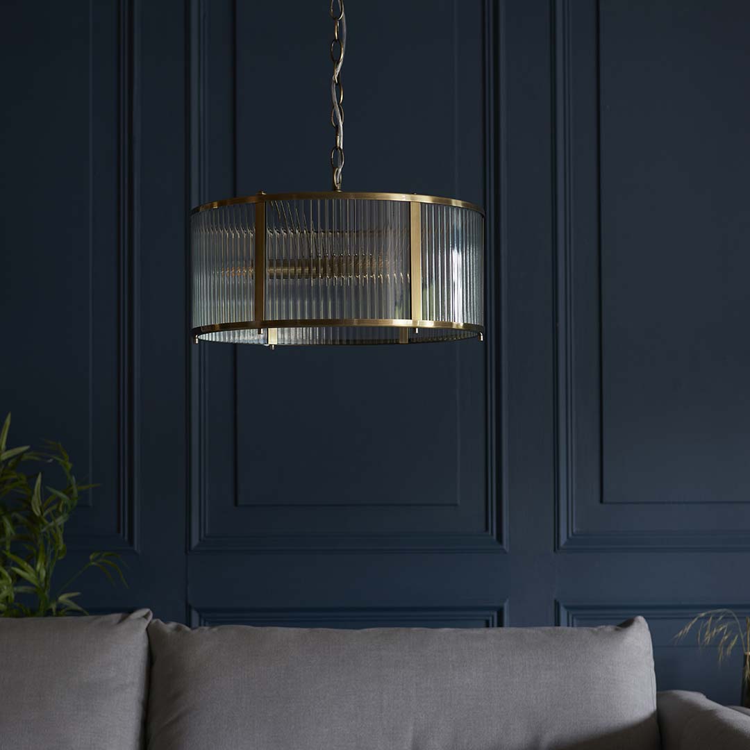 Freyza - Ridgeton 3-Light Antique Brass Ceiling Light