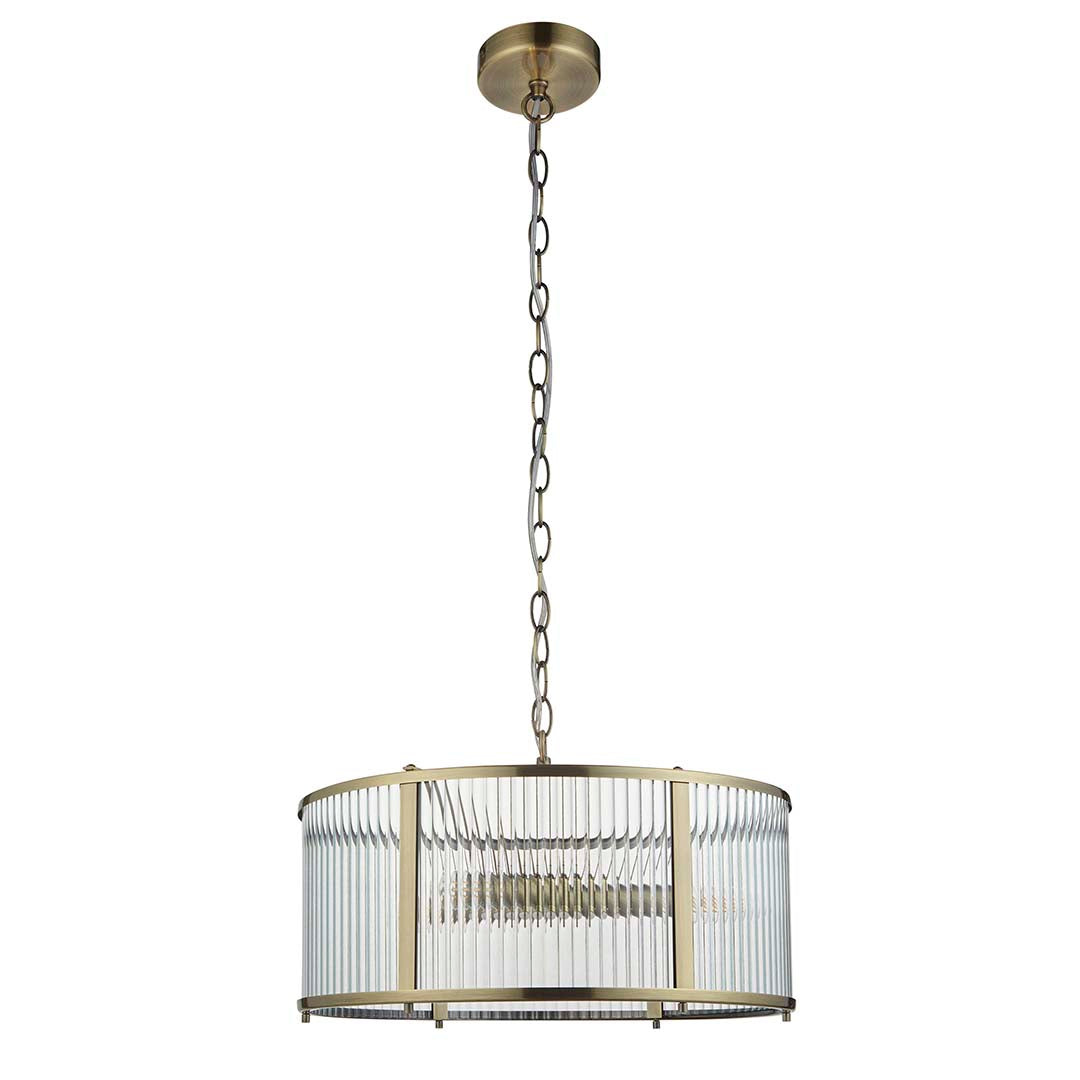 Freyza - Ridgeton 3-Light Antique Brass Ceiling Light