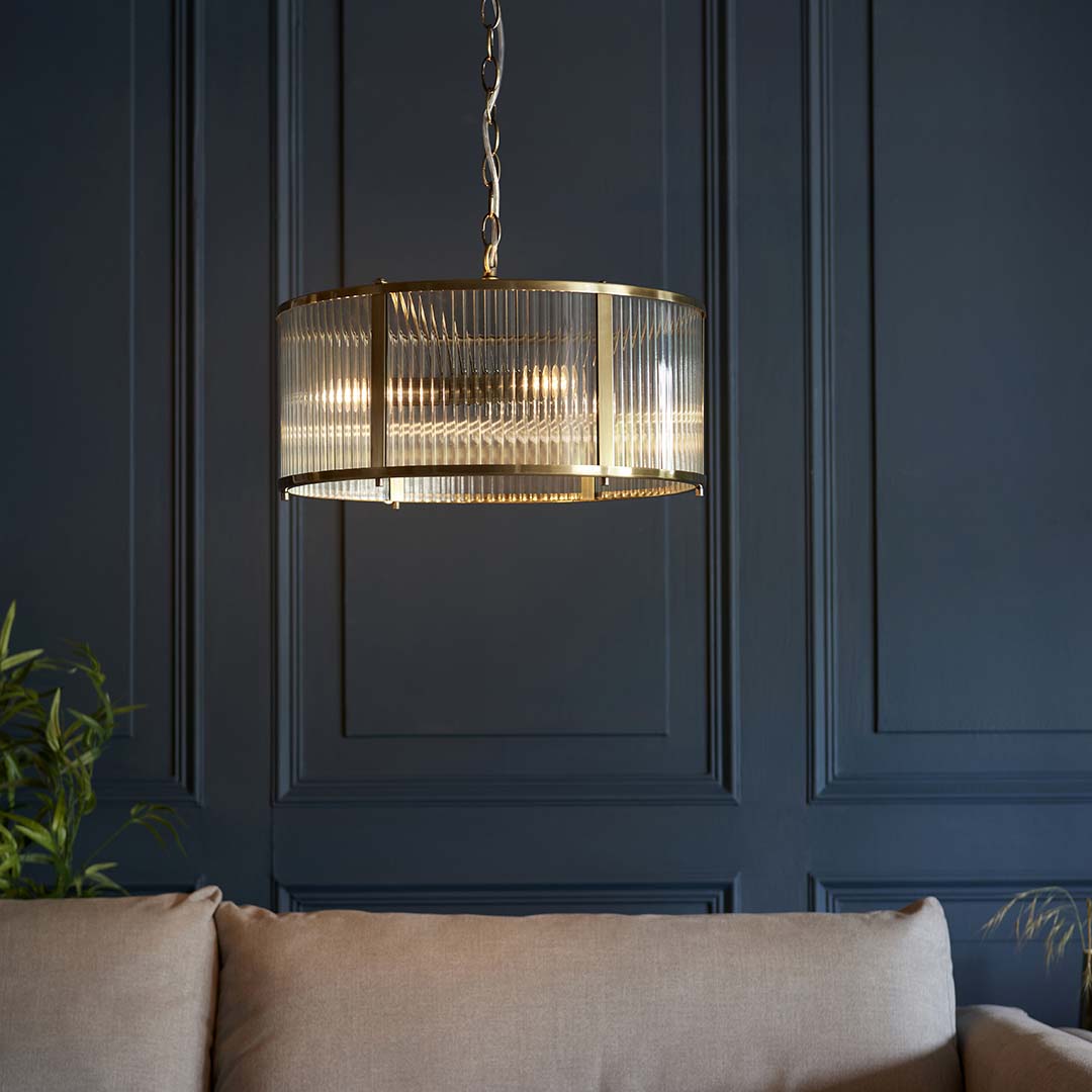 Freyza - Ridgeton 3-Light Antique Brass Ceiling Light