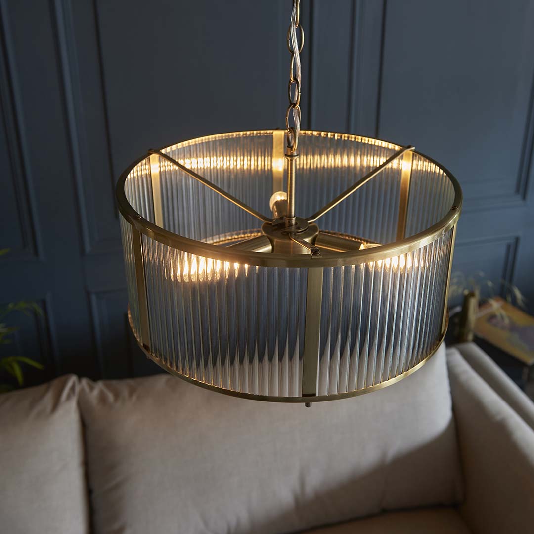 Freyza - Ridgeton 3-Light Antique Brass Ceiling Light