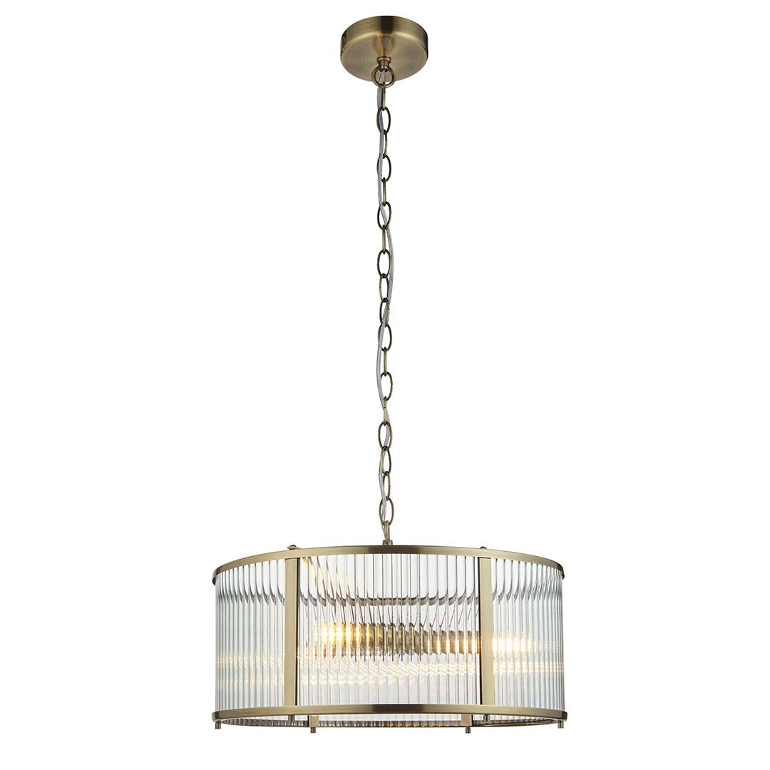 Freyza - Ridgeton 3-Light Antique Brass Ceiling Light