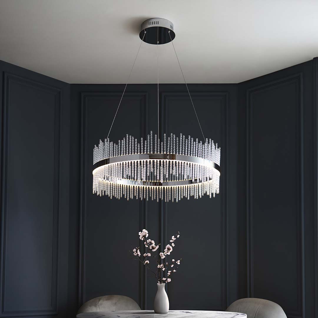 Freyza - Virbrook Chrome Large LED Pendant Ceiling Light