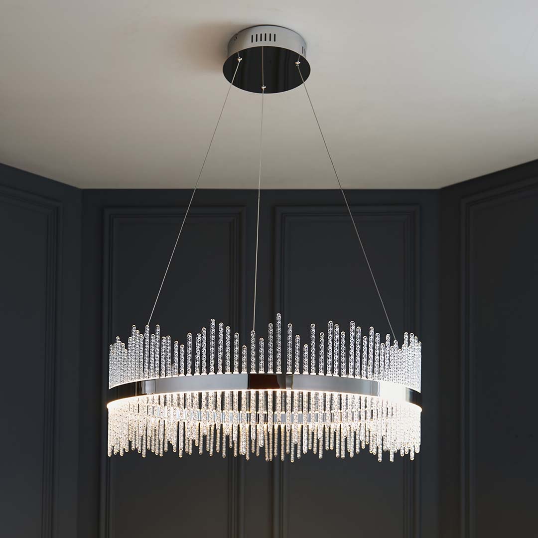 Freyza - Virbrook Chrome Large LED Pendant Ceiling Light