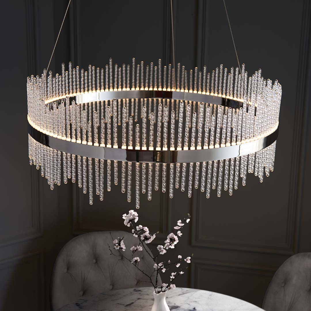 Freyza - Virbrook Chrome Large LED Pendant Ceiling Light